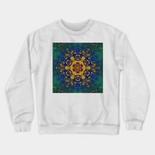 Digital Mandala Yellow Blue and Green Crewneck Sweatshirt